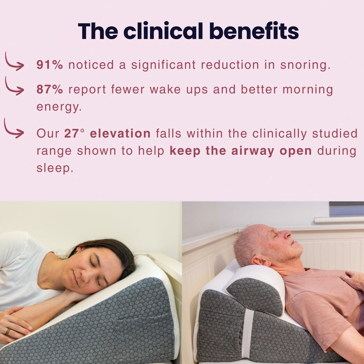Wedge pillow in use