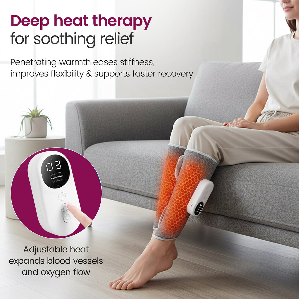 Leg massager controls