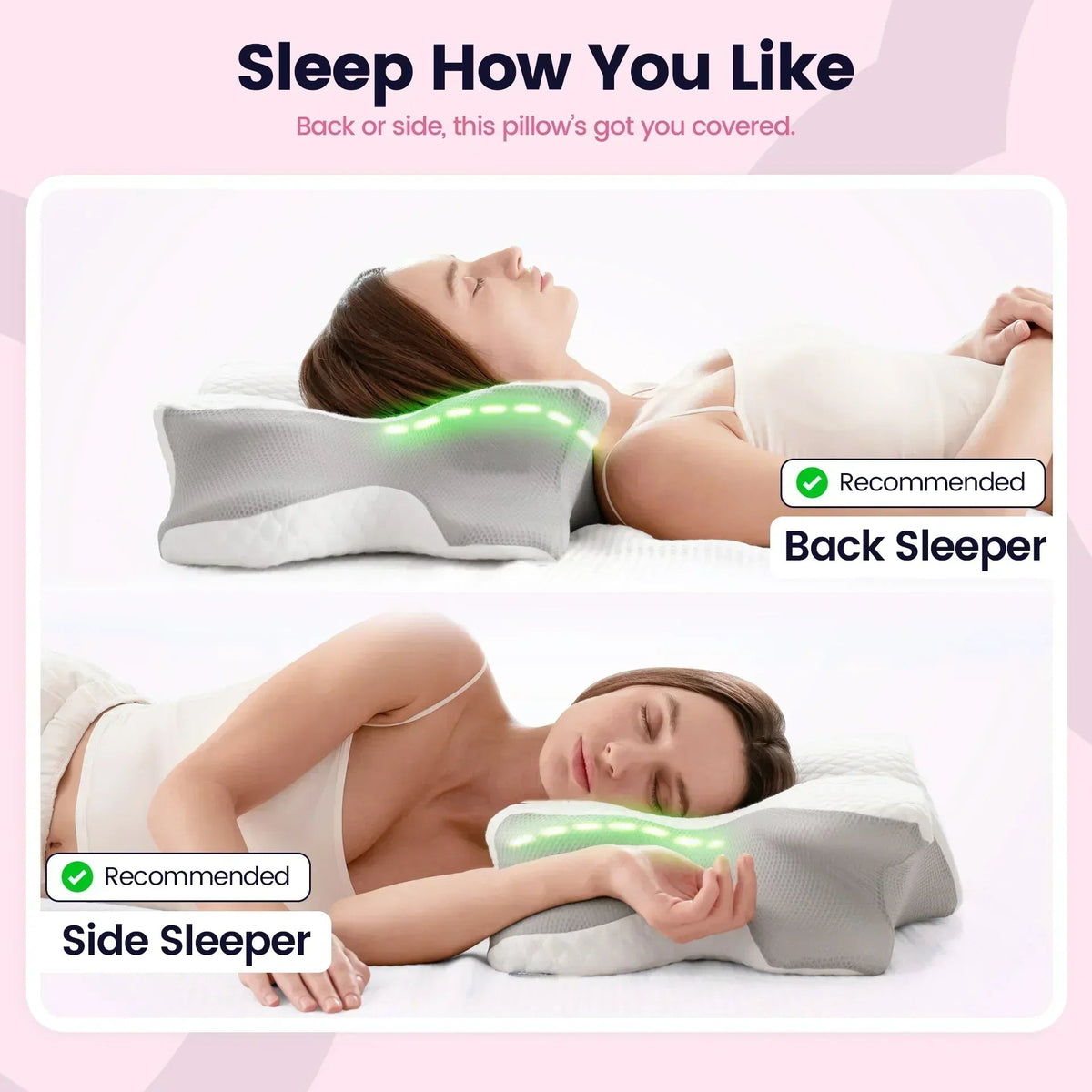 Ergonomic pillow contour