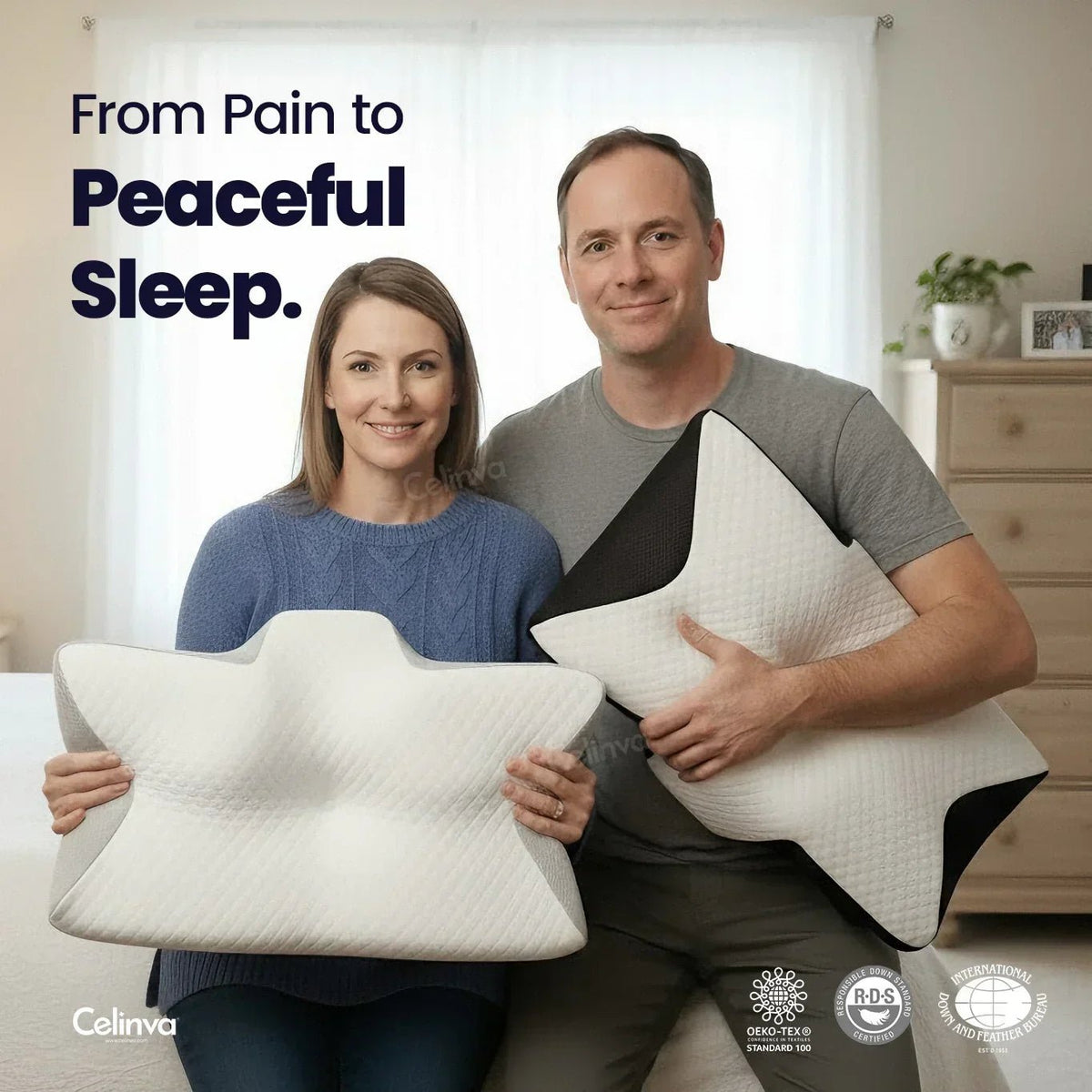 Sleep pillow in use