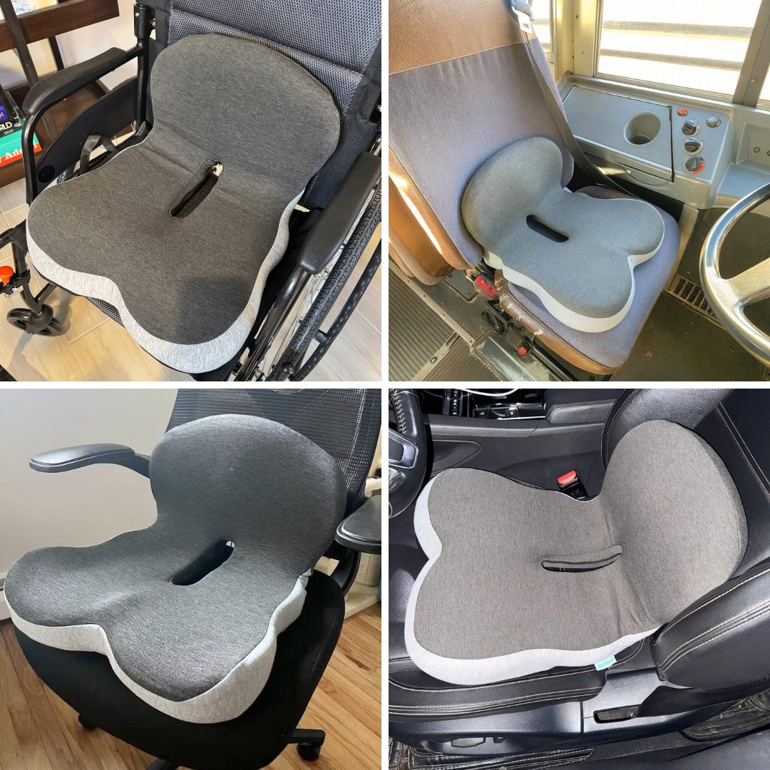 Seat cushion encouraging upright posture