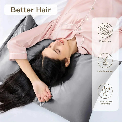 Silk pillowcase on a pillow